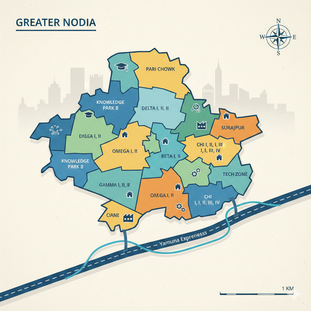 Greater Noida Localities Map